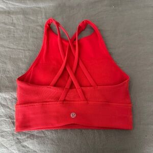 Lululemon Energy Bra High Neck Long Line *Medium Support, B-D Cup Carnation Red